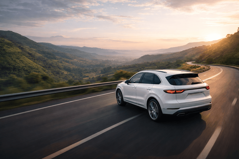 A bustling street scene in Pune at night with light trails from vehicles